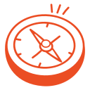 Compass navigation icon.