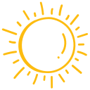 Sun icon.